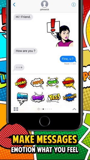 Pop Art Chat Stickers for iMessage(圖2)-速報App