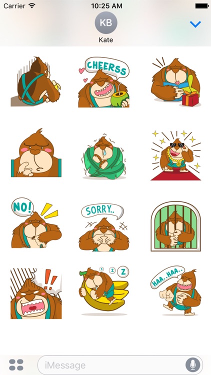 Goola, the funny big gorilla for iMessage Sticker