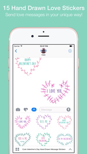 Cute Valentine's Day Hand Drawn Message Stickers(圖1)-速報App