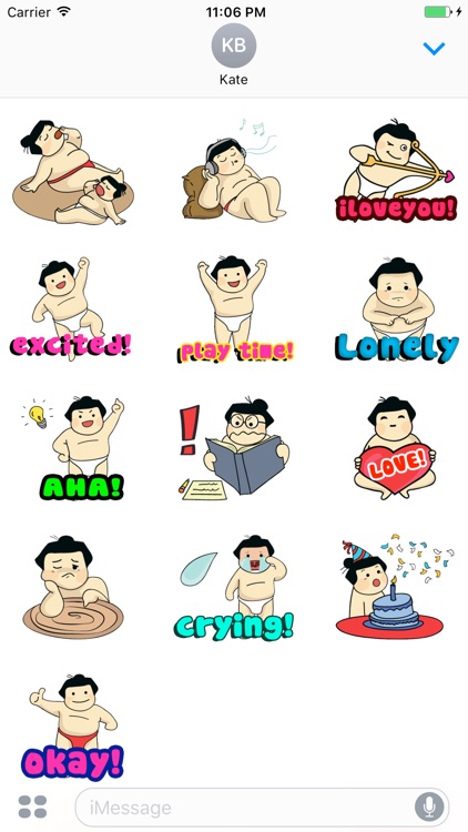 Sumo Dad And Son English Stickers