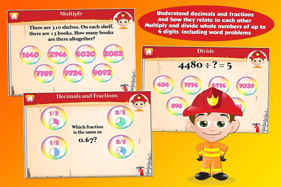 Fireman Grade 3 Learning Games screenshot 2