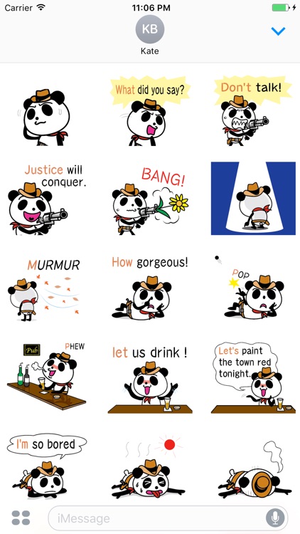 Cowboy Jack the panda stickers