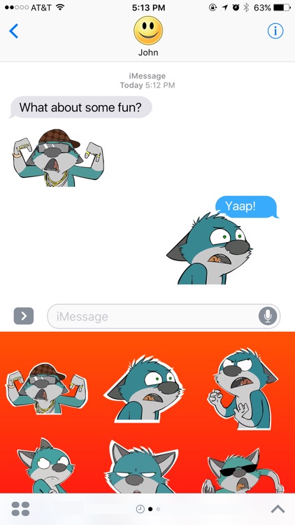 Blue and Funny Fox Stickers