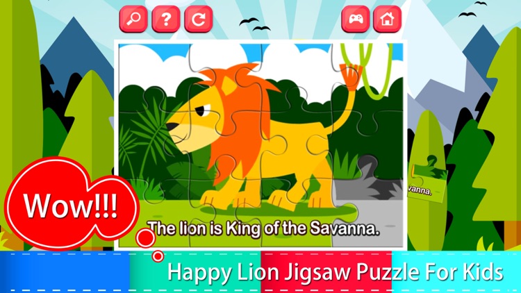 The lion cartoon jigsaw puzzle games screenshot-3