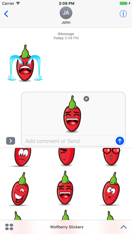 Funny Emoji - Cute Chinese Wolfberry Stickers