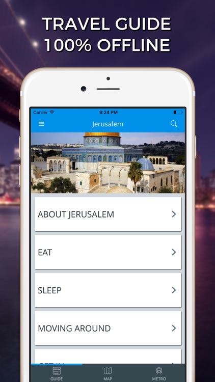 Jerusalem Travel Guide with Offline Street Map