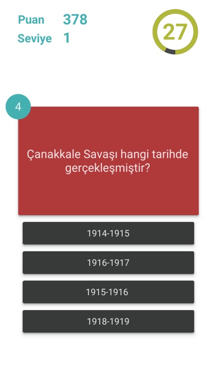 Çanakkale Savaşı Bilgi Yarışması