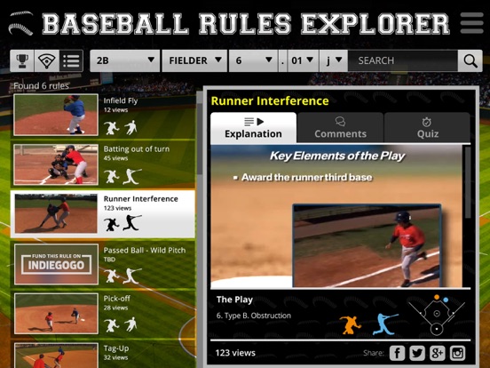 Screenshot #4 pour Baseball Rules Explorer 2018