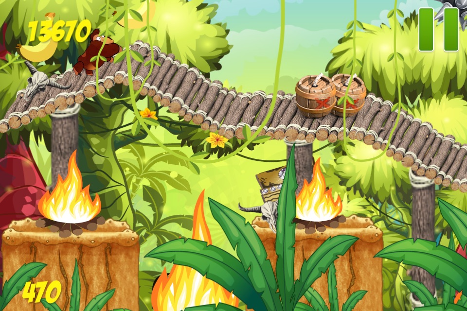 Banana Monkey Jungle Run Game 2- Gorilla Kong Lite screenshot 3