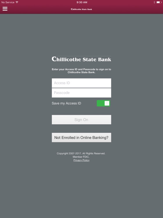 Chillicothe State Bank for iPad