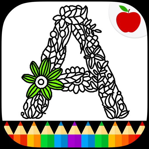 Adult Coloring Books: Alphabet Icon
