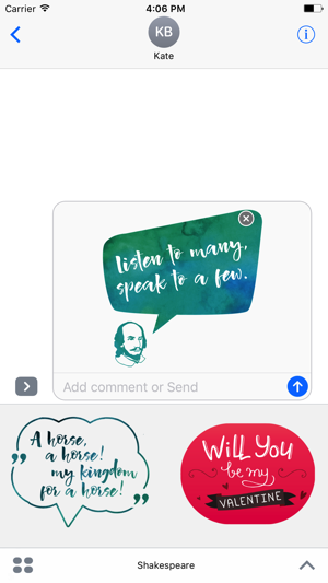 William Shakespeare's Quotes for iMessage Stickers(圖5)-速報App