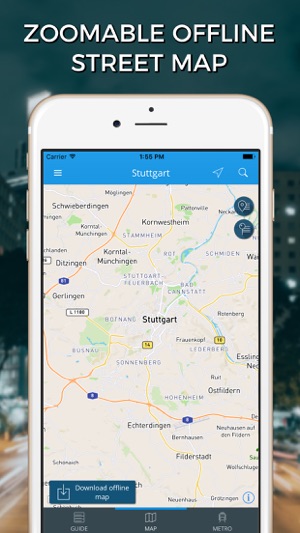 Stuttgart Travel Guide with Offline Street Map(圖4)-速報App