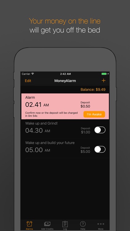 MoneyAlarm™ 2 - Alarm that fine if you oversleep