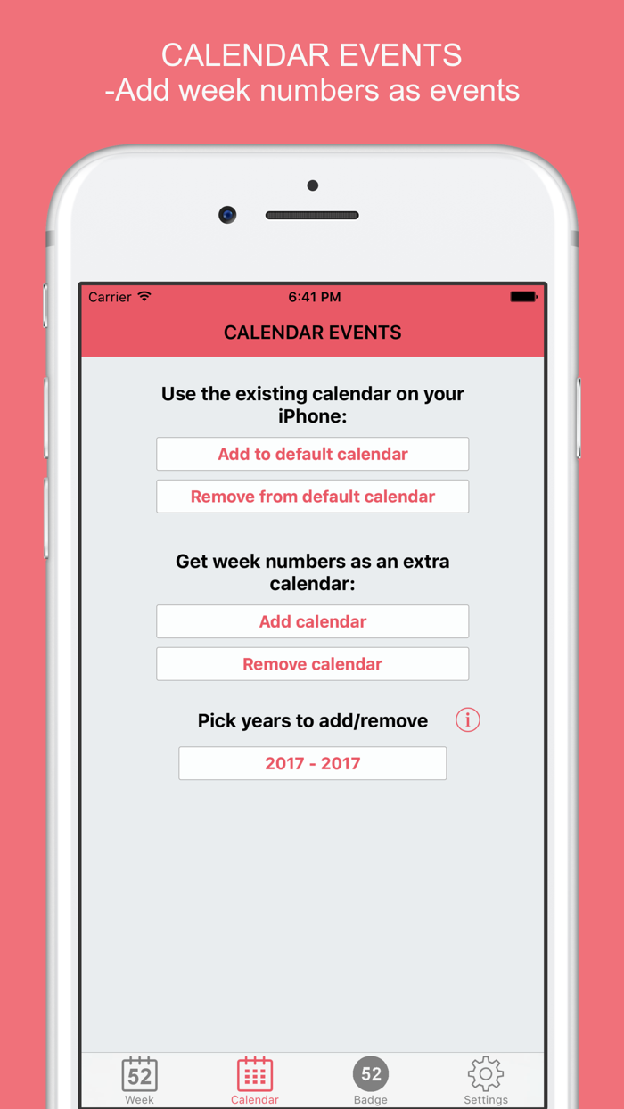 ISOUS week numbers with widget