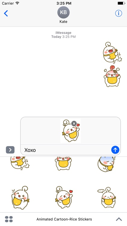 Cartoon-Rice Stickers Pack For iMessage