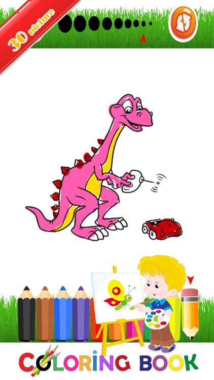 Dinosaur Coloring Page For Kid : Educational Game