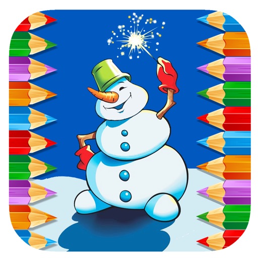 Coloring Cute Snowman Game For Kids Edition iOS App