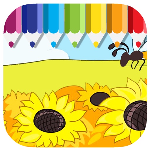 Coloring Book Game For Kids Sunflower Version Icon