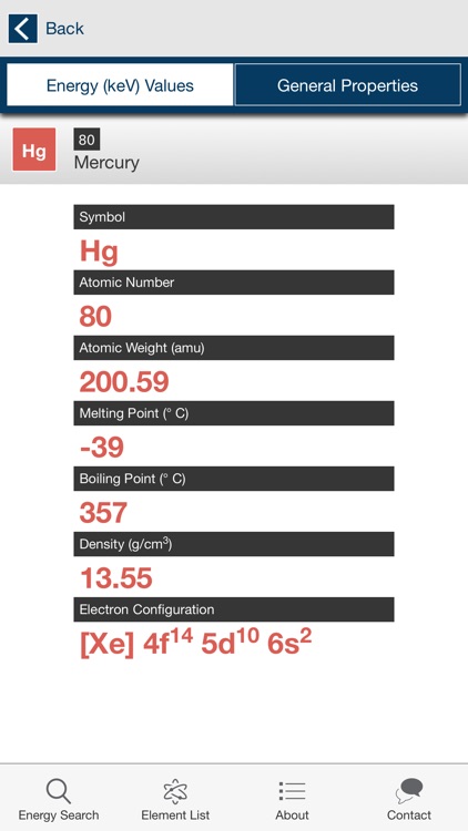 RaySpec X-ray Transition Energies Database screenshot-3