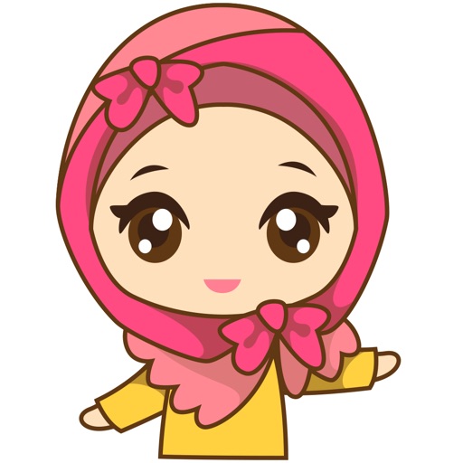 Dinda, girl with pretty hijab for iMessage Sticker icon