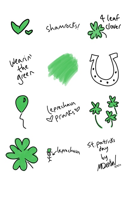 St Patricks Day, clover text stickers for iMessage