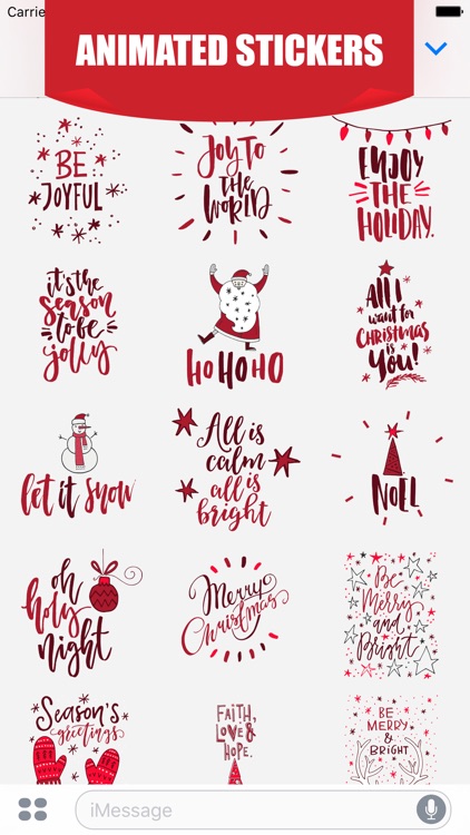 Animated Christmas Greetings for iMessage Stickers