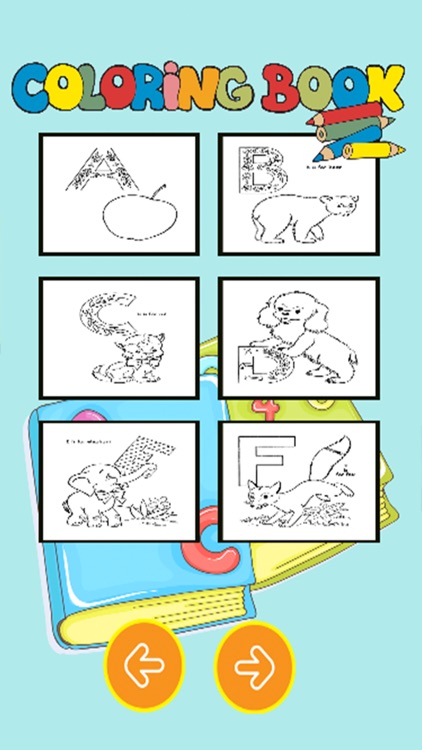 Color:ABC Animals Letter Coloring Book Kids Adults