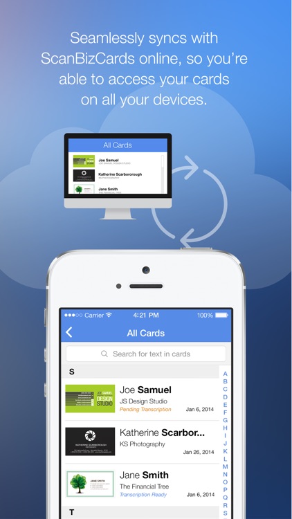 ScanBizCards Business Card Reader