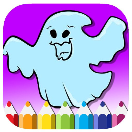Free Toddlers Coloring Games Page Cute Ghost Icon