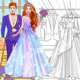 Wedding Dress Up Coloring Book