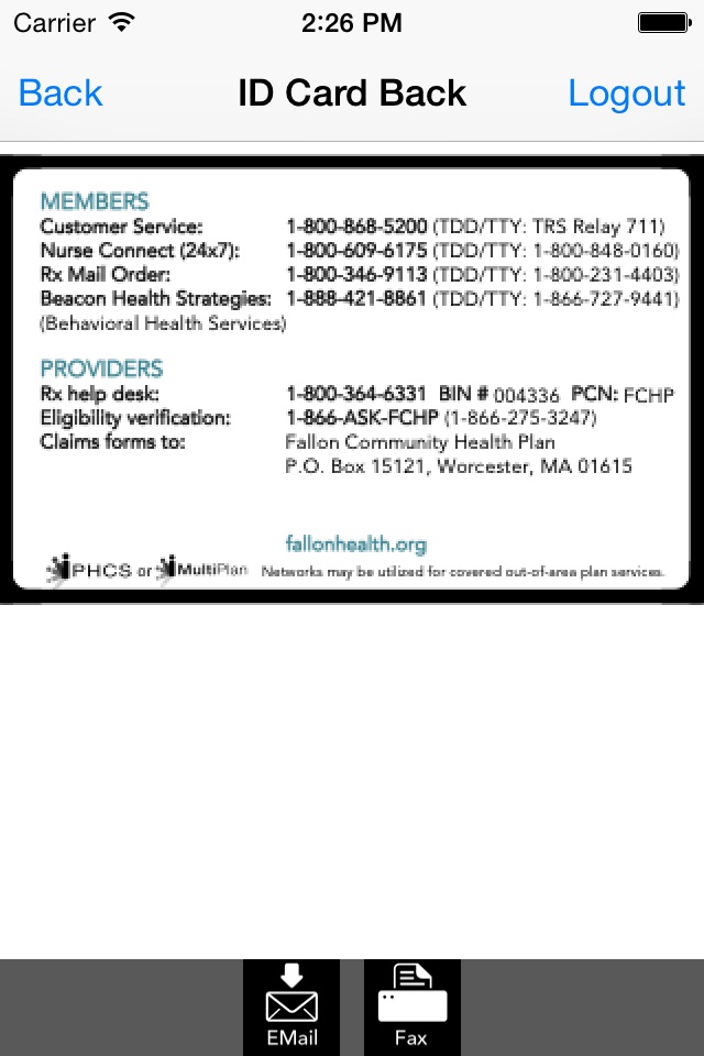 Fallon Health Member ID Card screenshot 3