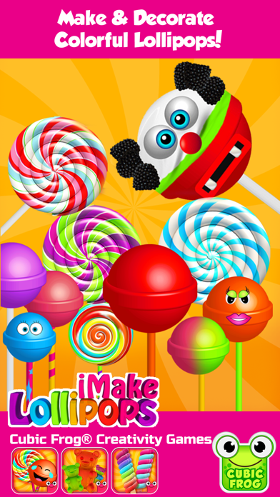 iMake Lollipops-Fun Lollipop Maker by Cubic Frog Apps Candy Factory To Design and Decorate Your Own Sweet or Sour Colorful Dum Dum and Swirl Whirly Rainbow Pop Suckers Desserts With Different Yummy Flavors Screenshot 1