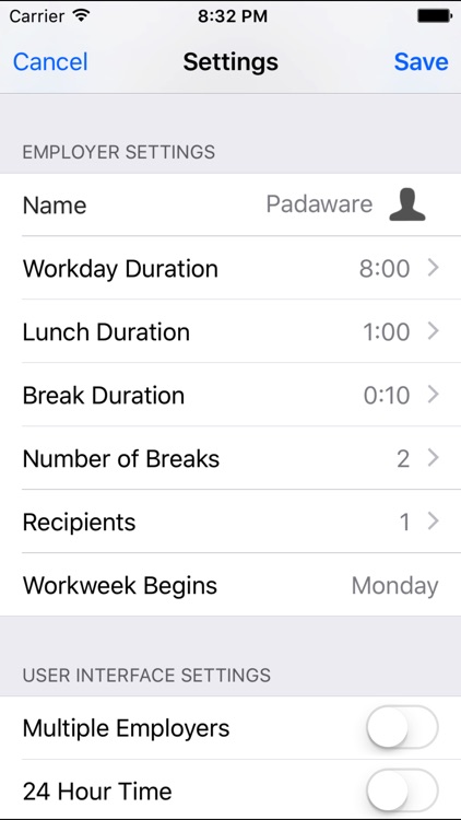 PadAware Time Clock