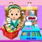 Enjoy real-time grocery shopping games and learn educational activities like a cash register in the coolest supermarket game