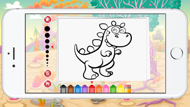 Dinosaur Coloring Page For Kids Game by Watchara Khansang