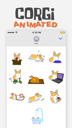 Cute Corgi Animated Stickers(圖5)-速報App