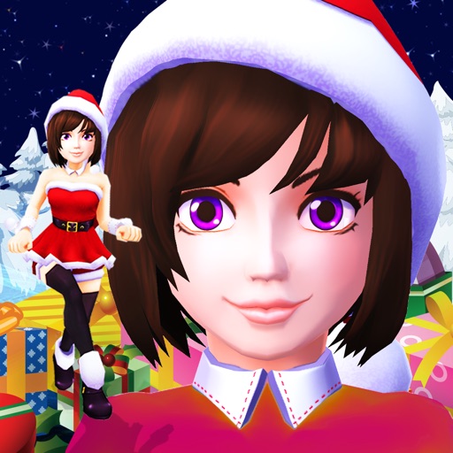 Santa Girl Run Xmas & Advent Icon