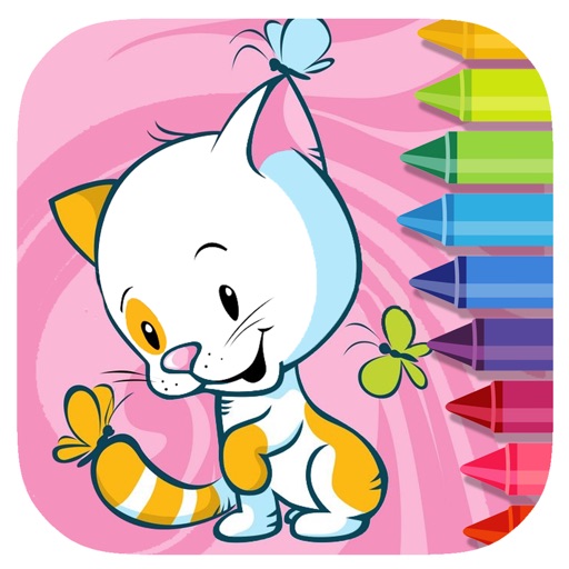 Coloring Book Game Little Cat For Kids Edition Icon