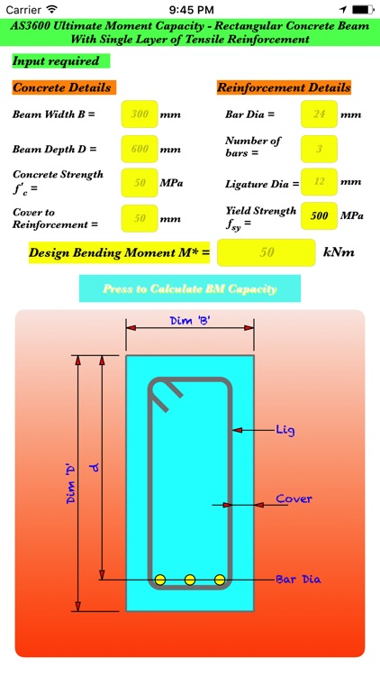 AS3600 RCBeam Ultimate Bending Moment Calculation