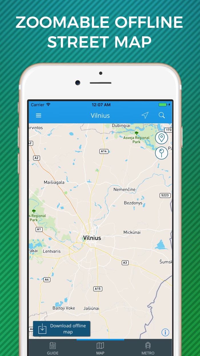 Vilnius Travel Guide with Offline Street Map