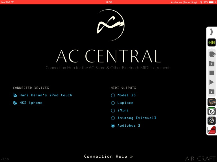 AC Central: Bluetooth MIDI & AC Sabre Auto-Connect