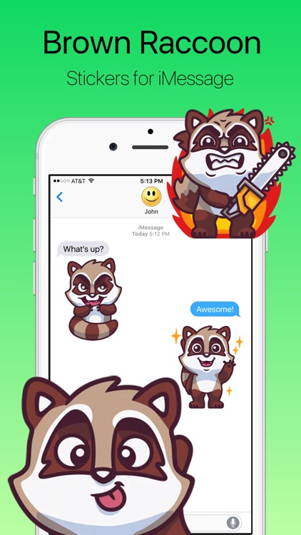 Brown Raccoon Stickers