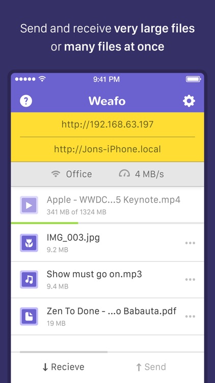 Weafo Pro - Send File, Image and Photo to Computer