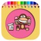 Monkey And Ice Cream Coloring Page Games