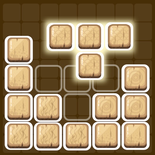 Wooden Block Puzzle - brain cross word fit fingers Icon