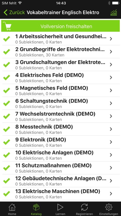 Vokabeltrainer Englisch Elektro screenshot-4