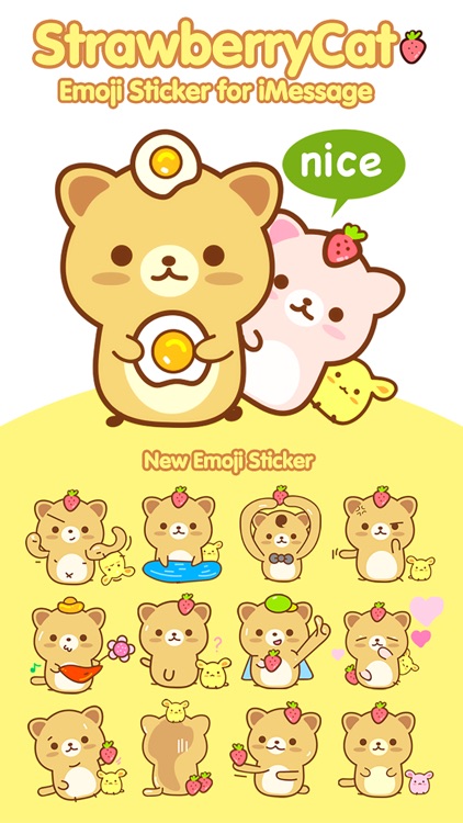strawberry cat emoji sticker for imessage by shui quan shen strawberry cat emoji sticker for imessage