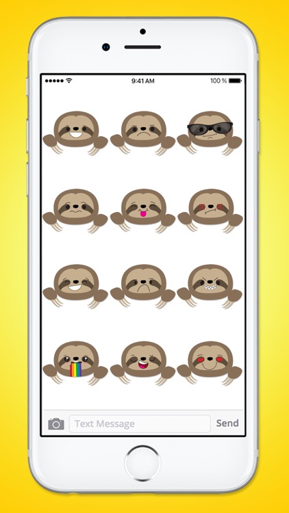 Cute Sloth Face Emojis Sticker Pack