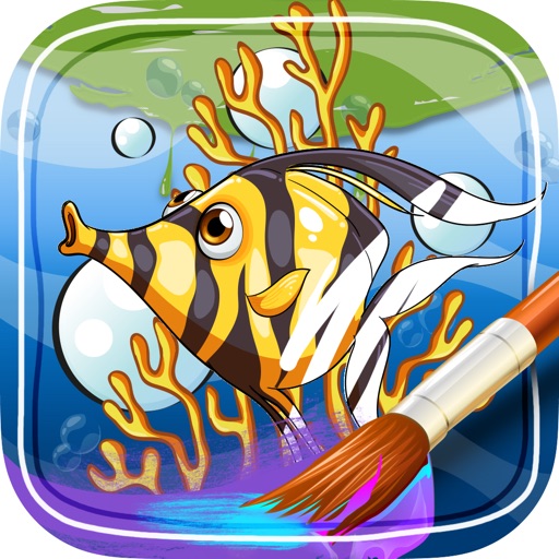 Painting & Coloring Picture Sea Animal for Kid Pro